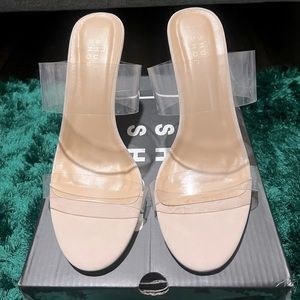 EUC clear strap heels size 8.5